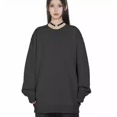 大卫贝肯 重磅简约复古纯色经典基础款精梳轻抓绒棉美式日常通勤百搭圆领休闲宽松落肩袖套头卫衣 男女同款