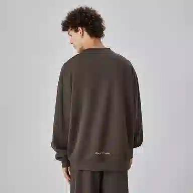 大卫贝肯 简约基础款美式复古纯色日常通勤百搭圆领休闲宽松落肩袖套头卫衣 男女同款