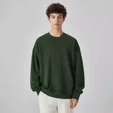 大卫贝肯 简约基础款美式复古纯色日常通勤百搭圆领休闲宽松落肩袖套头卫衣 男女同款