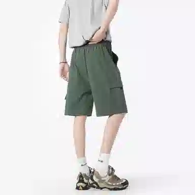 大卫贝肯 美式高街简约字母户外运动通勤宽松百搭潮流舒适个性直筒机能工装五分休闲短裤 男女同款