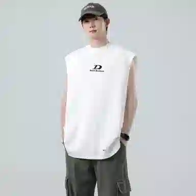 大卫贝肯 美式字母印花无袖宽松百搭背心 男女同款