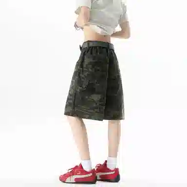 大卫贝肯 美式复古潮牌高街大口袋设计高级感痞帅透气宽松直筒垂感百搭工装五分裤休闲短裤 男女同款