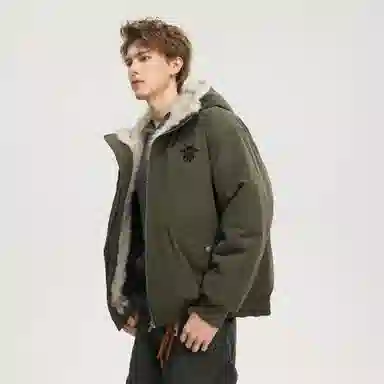 大卫贝肯 美式高街痞帅防貂毛连帽保暖防寒宽松舒适潮流棉服 男女同款