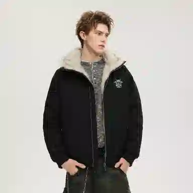 大卫贝肯 美式高街痞帅防貂毛连帽保暖防寒宽松舒适潮流棉服 男女同款