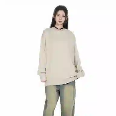 大卫贝肯 重磅简约复古纯色经典基础款精梳轻抓绒棉美式日常通勤百搭圆领休闲宽松落肩袖套头卫衣 男女同款