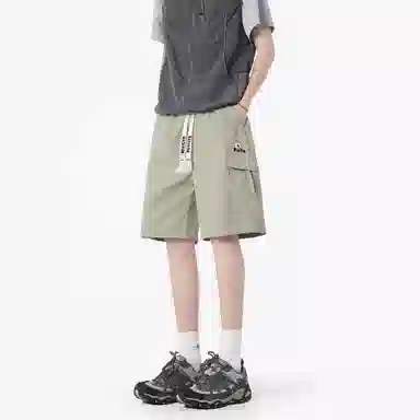 大卫贝肯 美式高街简约字母户外运动通勤宽松百搭潮流舒适个性直筒机能工装五分休闲短裤 男女同款