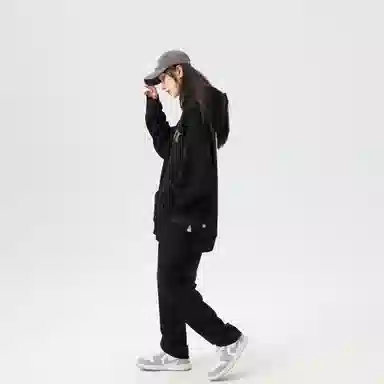 大卫贝肯 美式复古字母简约宽松休闲套头连帽卫衣 男女同款