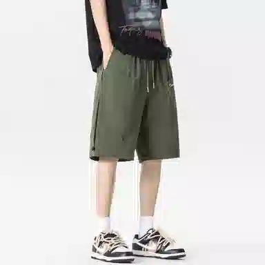 大卫贝肯 美式字母印花户外运动宽松直筒百搭松紧腰休闲短裤 男女同款