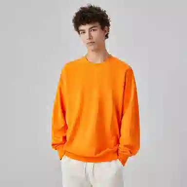 大卫贝肯 简约基础款美式复古纯色日常通勤百搭圆领休闲宽松落肩袖套头卫衣 男女同款