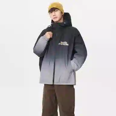 大卫贝肯 美式复古品牌宽松休闲日常百搭连帽羽绒服 男女同款