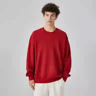 大卫贝肯 简约基础款美式复古纯色日常通勤百搭圆领休闲宽松落肩袖套头卫衣 男女同款