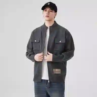 大卫贝肯 美式复古高街立领日常通勤休闲百搭亲肤舒适轻松惬意慵懒高级感开衫针织衫 男女同款