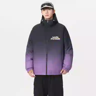 大卫贝肯 美式复古品牌宽松休闲日常百搭连帽羽绒服 男女同款