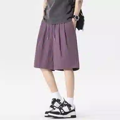 大卫贝肯 美式复古基础款字母印花多巴胺宽松直筒百搭日常通勤运动松紧腰系带五分休闲短裤 男女同款