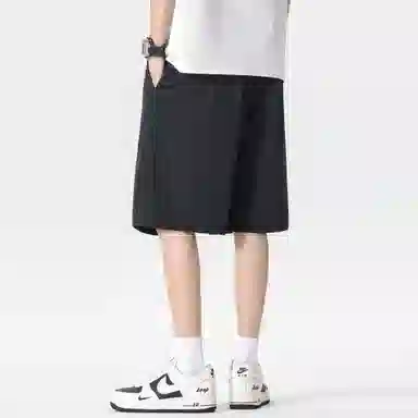 大卫贝肯 美式复古基础款字母印花多巴胺宽松直筒百搭日常通勤运动松紧腰系带五分休闲短裤 男女同款