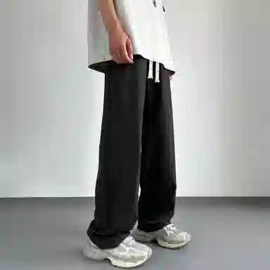 大卫贝肯 美式高街复古字母刺绣系带爆款打孔透气速干时尚百搭宽松舒适直筒运动休闲裤 男女同款