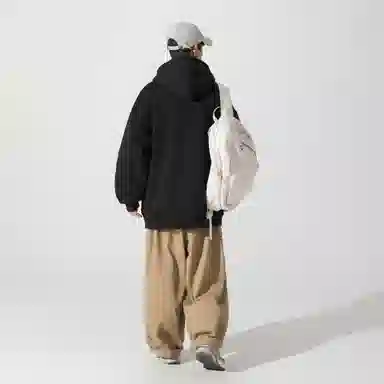 大卫贝肯 品牌字母简约基础款美式潮流休闲宽松连帽卫衣 男女同款 浅灰