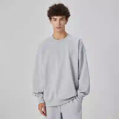 大卫贝肯 简约基础款美式复古纯色日常通勤百搭圆领休闲宽松落肩袖套头卫衣 男女同款