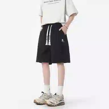 大卫贝肯 美式高街简约字母户外运动通勤宽松百搭潮流舒适个性直筒机能工装五分休闲短裤 男女同款