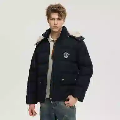 大卫贝肯 美式潮流时尚高街复古简约基础舒适宽松连帽加厚保暖棉服 男女同款