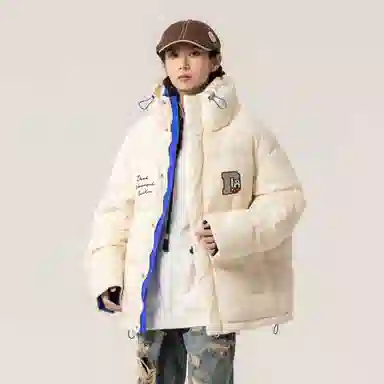 大卫贝肯 美式简约基础款纯色防寒鸭绒户外防风保暖立领宽松休闲舒适百搭羽绒服 男女同款