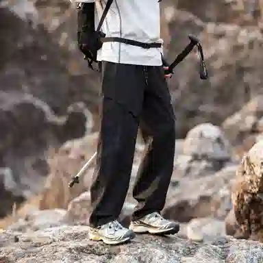 大卫贝肯 美式高街基础款纯色多口袋宽松休闲垂感直筒山系户外简约运动百搭系带工装裤 男女同款