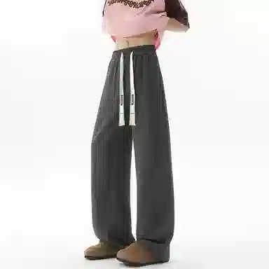 大卫贝肯 美式高街潮流学院风扎染山本褶皱透气冰丝凉感薄款高腰简约轻盈设计垂感通勤百搭宽松直筒阔腿长裤休闲裤 男女同款