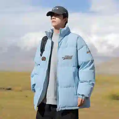 大卫贝肯 美式复古学院风宽松休闲加厚学生立领保暖面包棉服 男女同款