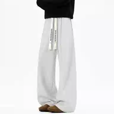 大卫贝肯 美式复古高街系带纯色拼接宽松时尚卫裤休闲裤 男女同款