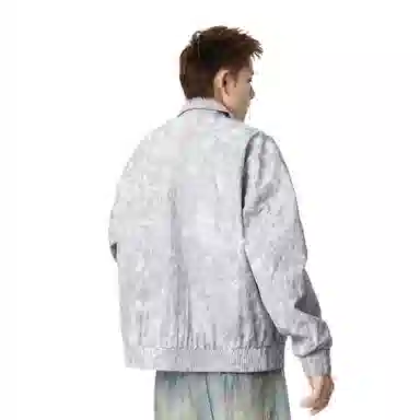 大卫贝肯 美式潮牌通勤无性别主义品牌字母印花复古高街翻领百搭宽松舒适外套夹克 男女同款