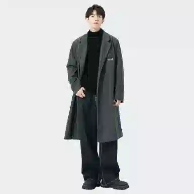 大卫贝肯 美式经典复古中长款过膝高级感时尚百搭宽松大衣 男女同款