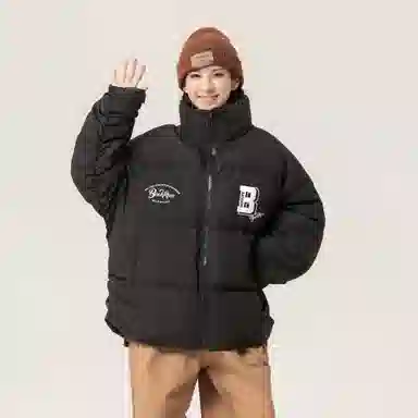 大卫贝肯 美式经典纯色日常通勤百搭休闲长袖面包服羽绒服 男女同款