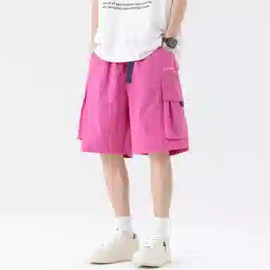 大卫贝肯 ×贝肯熊 联名款 幸运四叶草打碎字母印花透气圆领短袖手写撞色工装五分裤休闲运动套装 男女同款