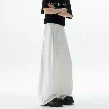 大卫贝肯 美式复古高街韩系痞帅基础款小众高级感设计时尚潮流个性日常宽松直筒垂感百搭凉感弯刀西装裤 男女同款