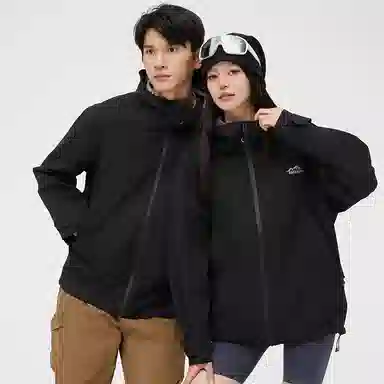 大卫贝肯  美式简约纯色基础款户外运动机能登山徒步连帽  防水防风耐磨保暖冲锋衣 男女同款