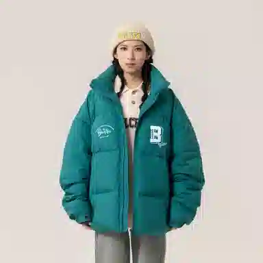 大卫贝肯 美式经典纯色日常通勤百搭休闲长袖面包服羽绒服 男女同款