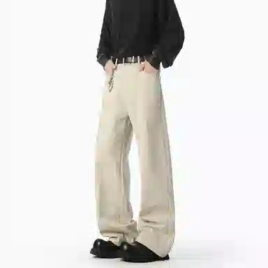 大卫贝肯 美式经典高街潮流基础款纯棉直筒百搭长裤休闲裤 男女同款