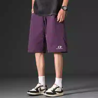 大卫贝肯 美式街头简版城市机能字母设计款直插口袋宽松百搭休闲潮流工装短裤 男女同款