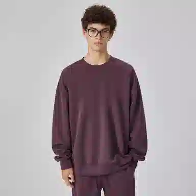 大卫贝肯 简约基础款美式复古纯色日常通勤百搭圆领休闲宽松落肩袖套头卫衣 男女同款