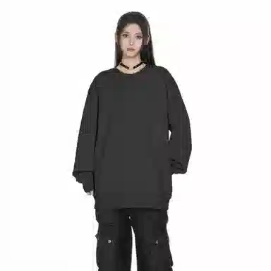 大卫贝肯 重磅简约复古纯色经典基础款精梳轻抓绒棉美式日常通勤百搭圆领休闲宽松落肩袖套头卫衣 男女同款