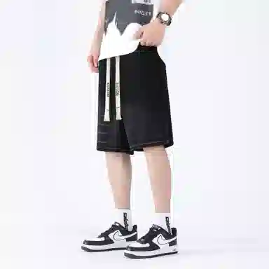 大卫贝肯 美式复古简约直筒休闲短裤 男女同款