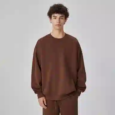 大卫贝肯 简约基础款美式复古纯色日常通勤百搭圆领休闲宽松落肩袖套头卫衣 男女同款