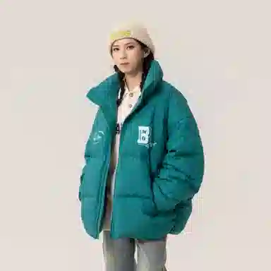 大卫贝肯 美式经典纯色日常通勤百搭休闲长袖面包服羽绒服 男女同款