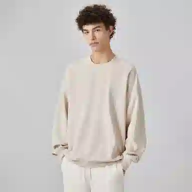 大卫贝肯 简约基础款美式复古纯色日常通勤百搭圆领休闲宽松落肩袖套头卫衣 男女同款