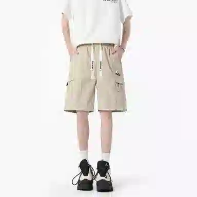 大卫贝肯 美式高街简约字母户外运动通勤宽松百搭潮流舒适个性直筒机能工装五分休闲短裤 男女同款