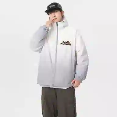 大卫贝肯 美式复古品牌宽松休闲日常百搭连帽羽绒服 男女同款