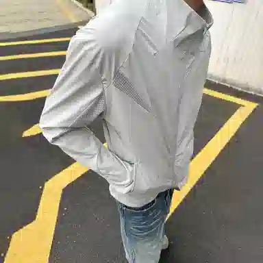 大卫贝肯 冰丝凉感美式复古高街简约网眼设计城市户外通勤正肩型透气防紫外线百搭时尚休闲运动防晒服 男女同款