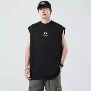 大卫贝肯 美式字母印花无袖宽松百搭背心 男女同款