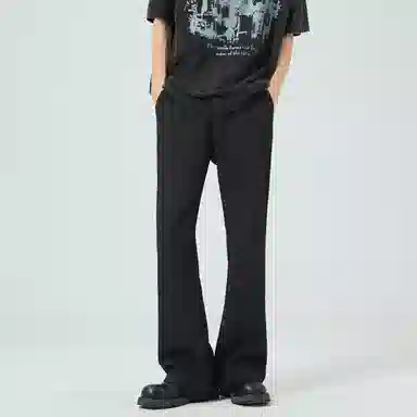 大卫贝肯 美式高街西裤可拆卸织带扣宽松纯色显高直筒轻薄透气垂坠感微喇休闲裤 男女同款