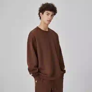 大卫贝肯 简约基础款美式复古纯色日常通勤百搭圆领休闲宽松落肩袖套头卫衣 男女同款